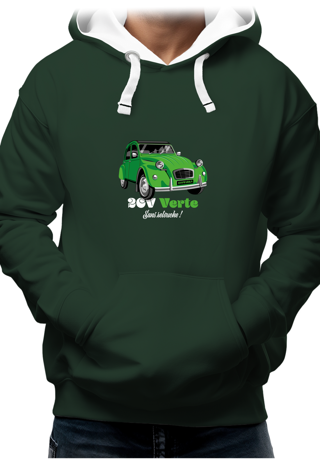 Sweat Adulte Deuch verte sans retouche