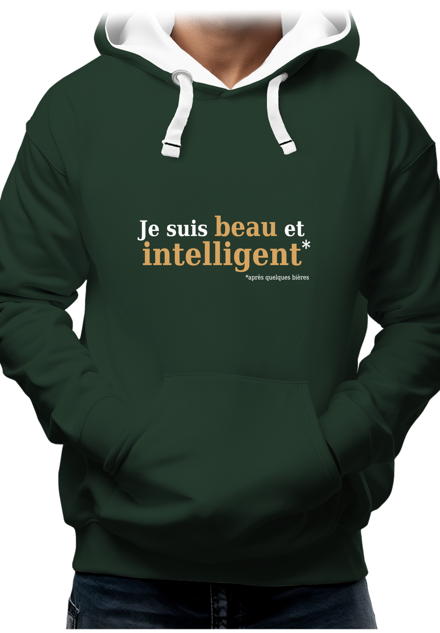 Sweat Adulte Beau et intelligent après quelques bières