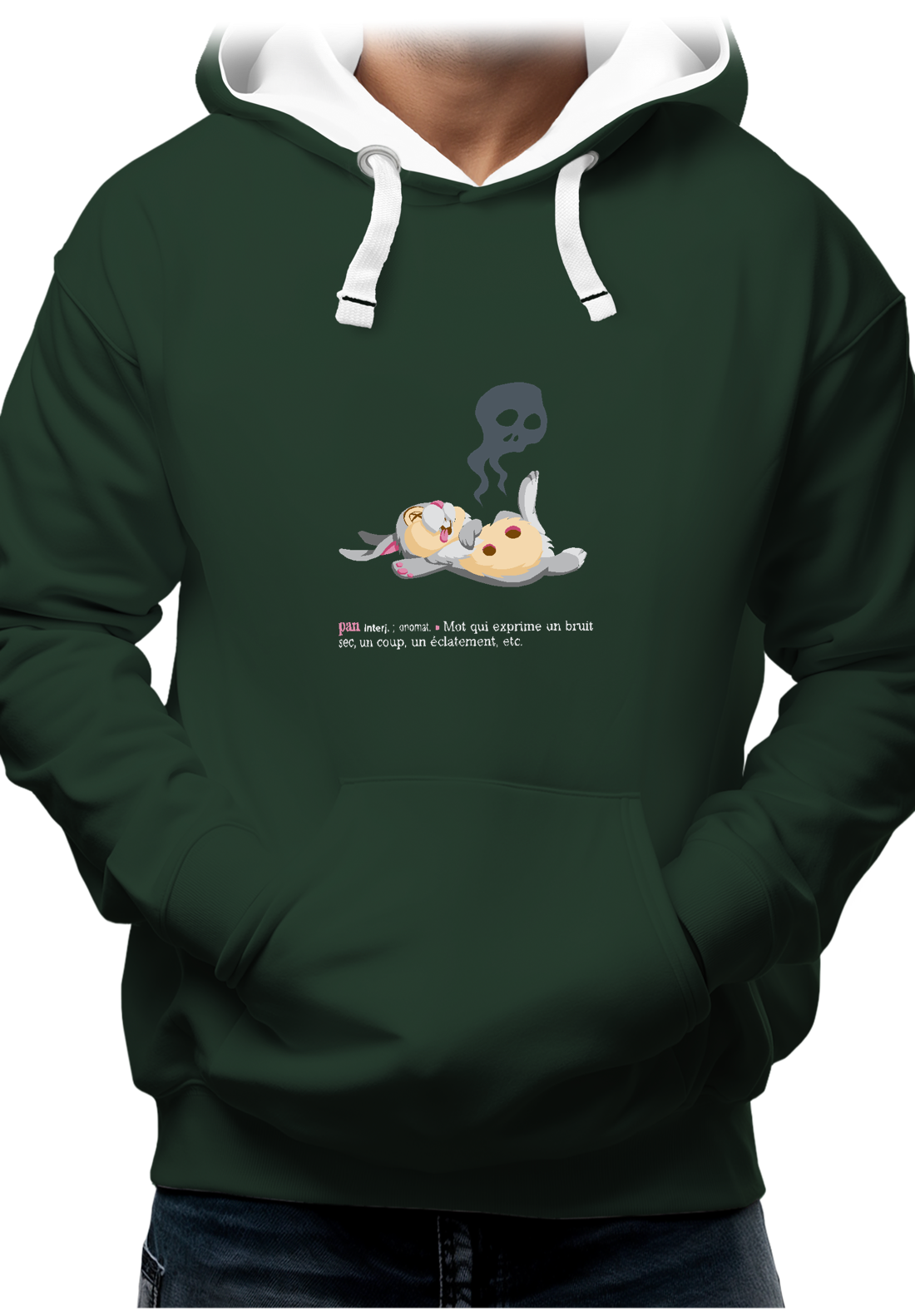 Sweat Adulte Pan ! Lapin Couché