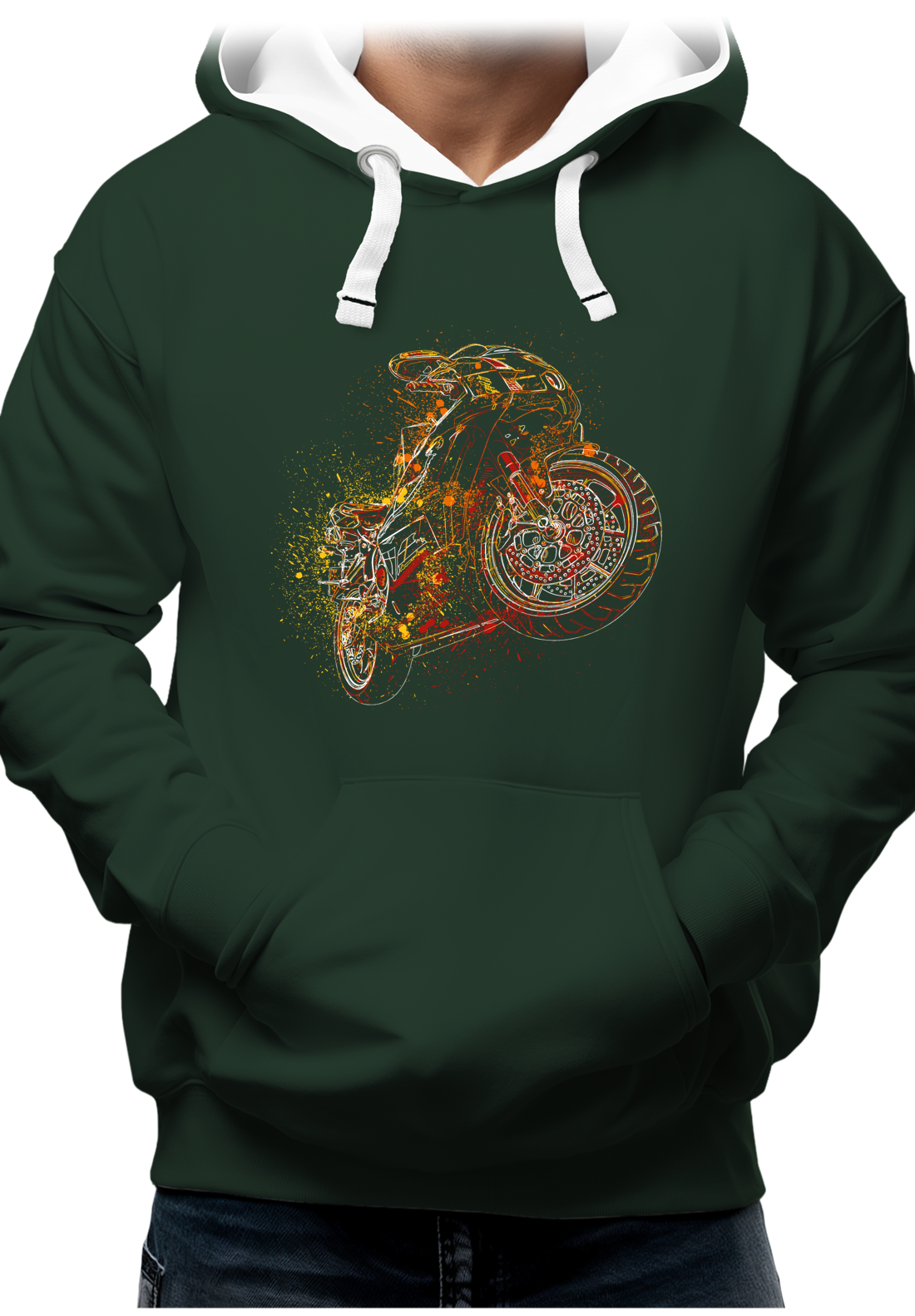 Sweat Adulte Dessin moto abstrait