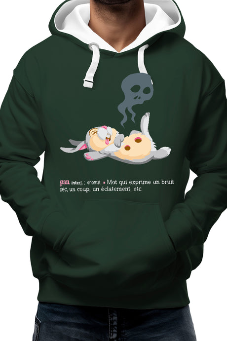 Sweat Adulte Pan ! Lapin Couche