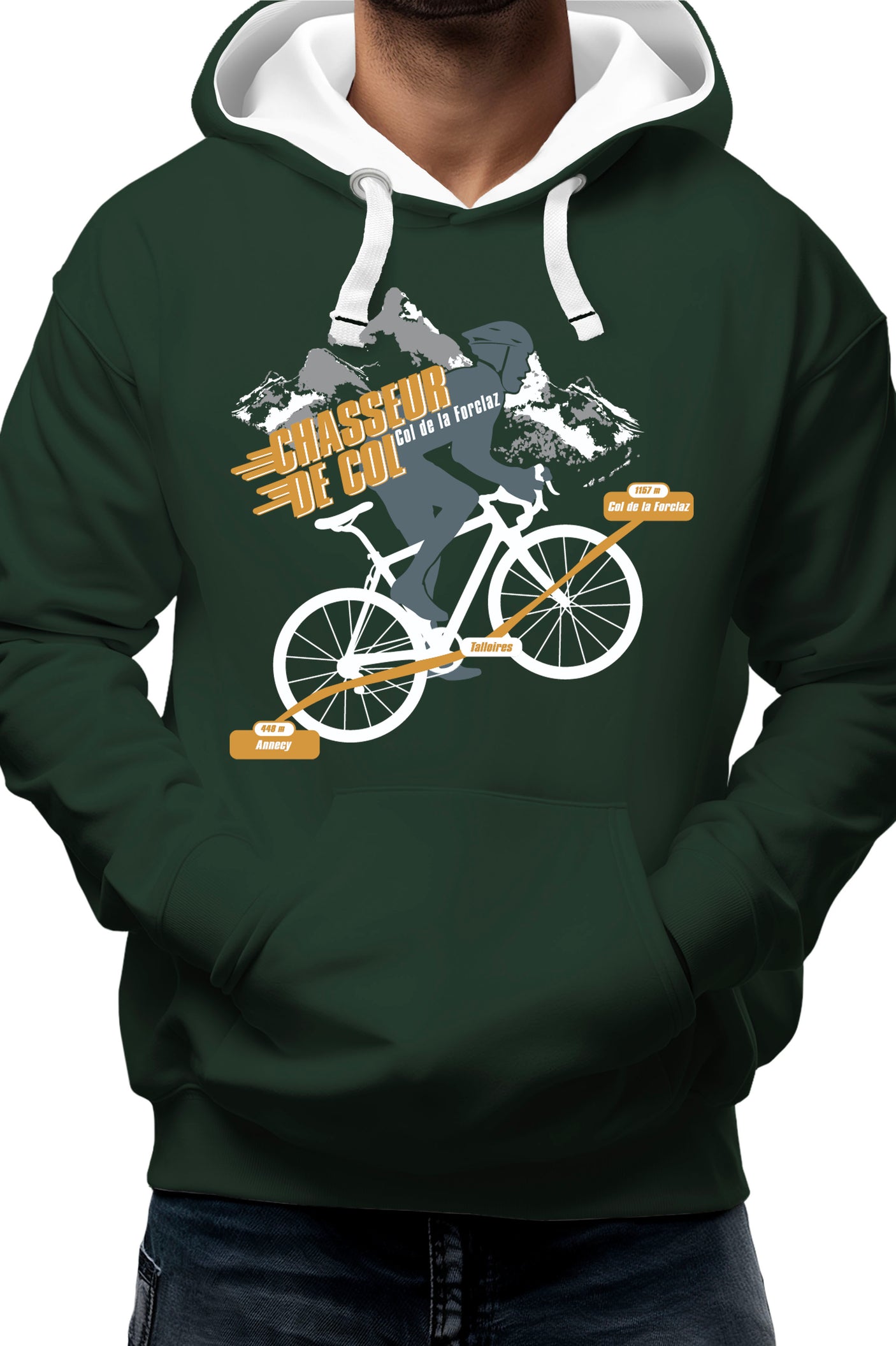 Sweat Adulte Vélo chasseur de col Forclaz