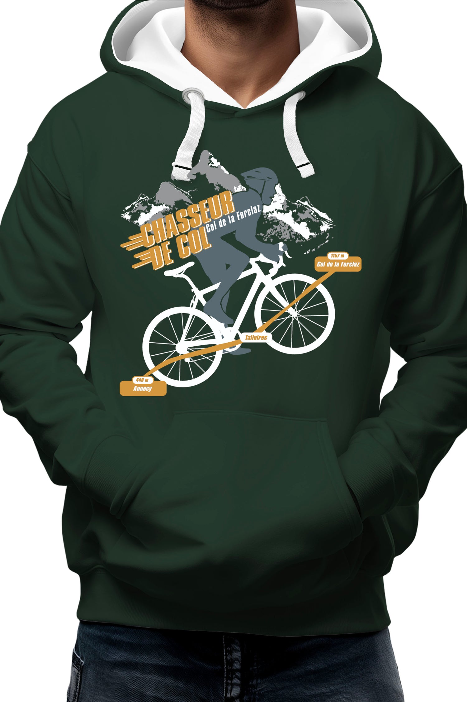 Sweat Adulte Vélo chasseur de col Forclaz