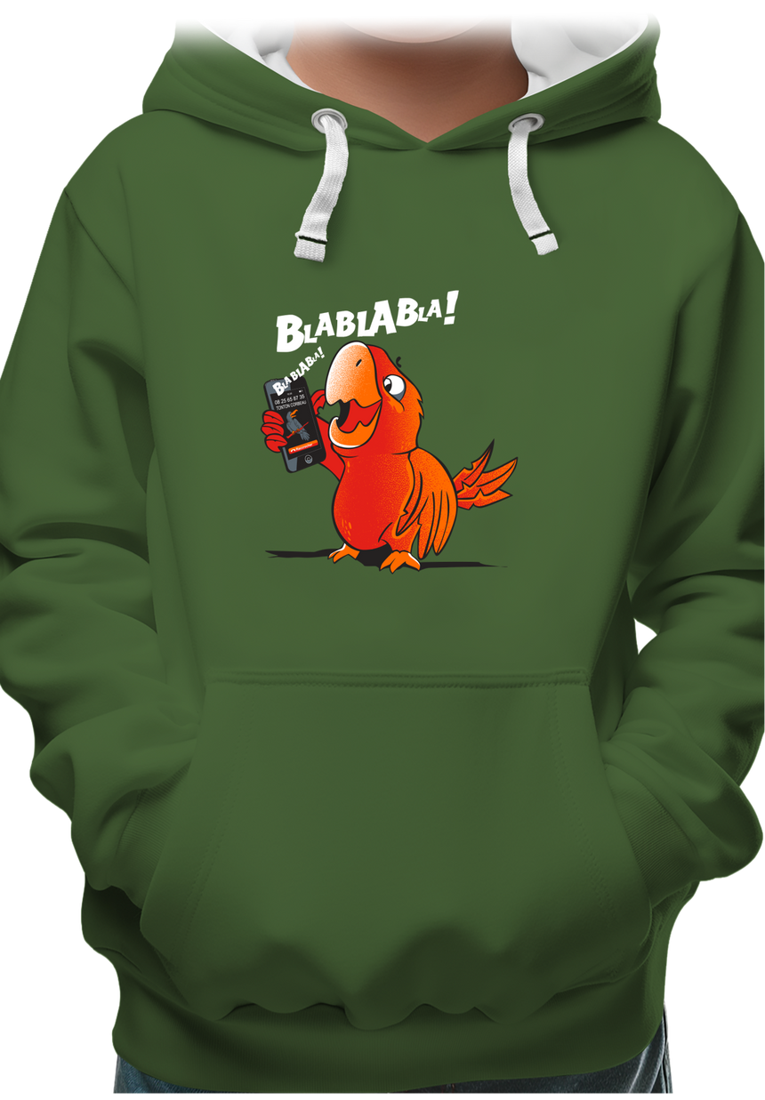 Sweat Enfant Blablabla dit coco le Perroquet