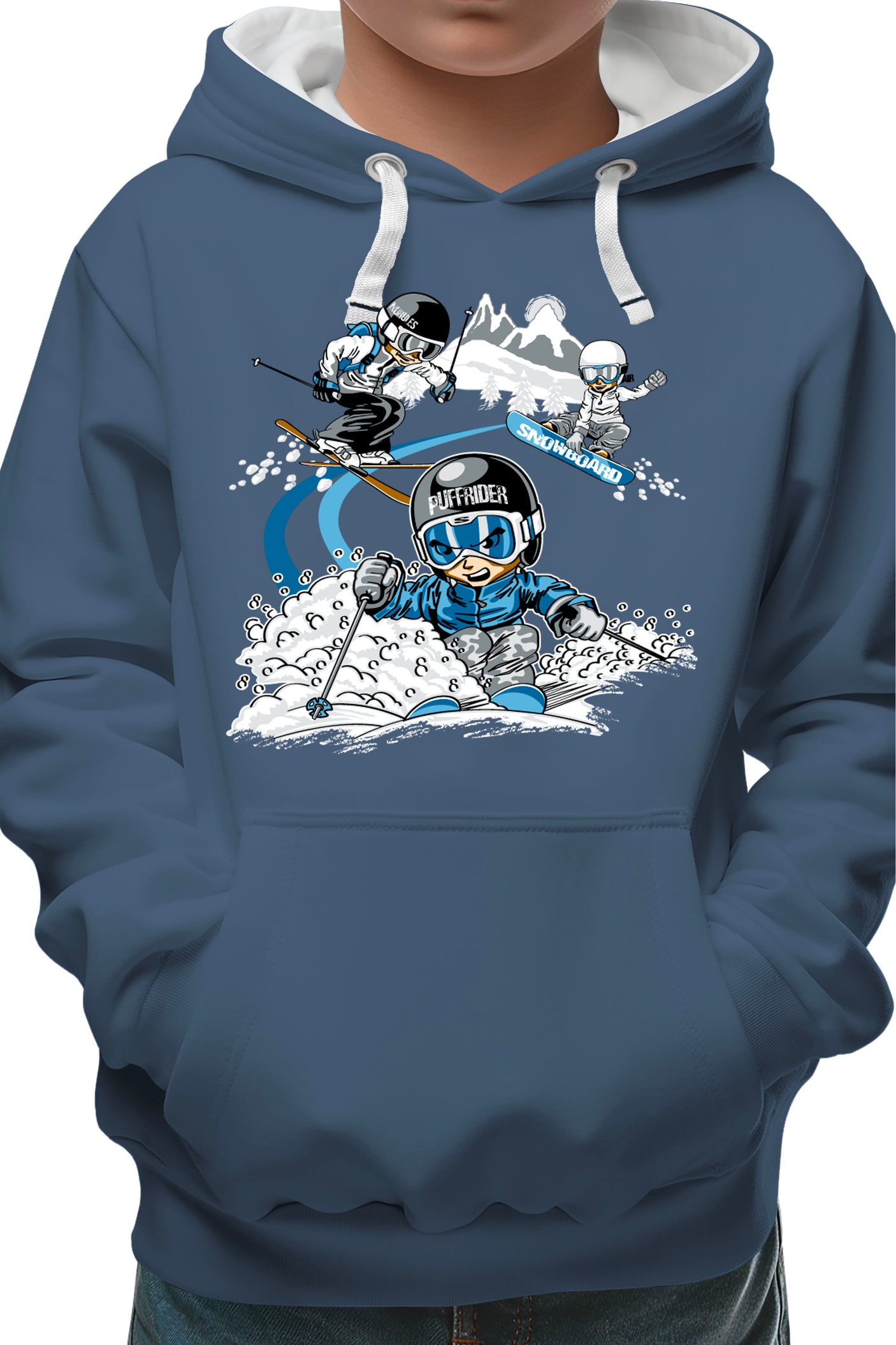 Sweat Enfant 3 garçons ski et surf
