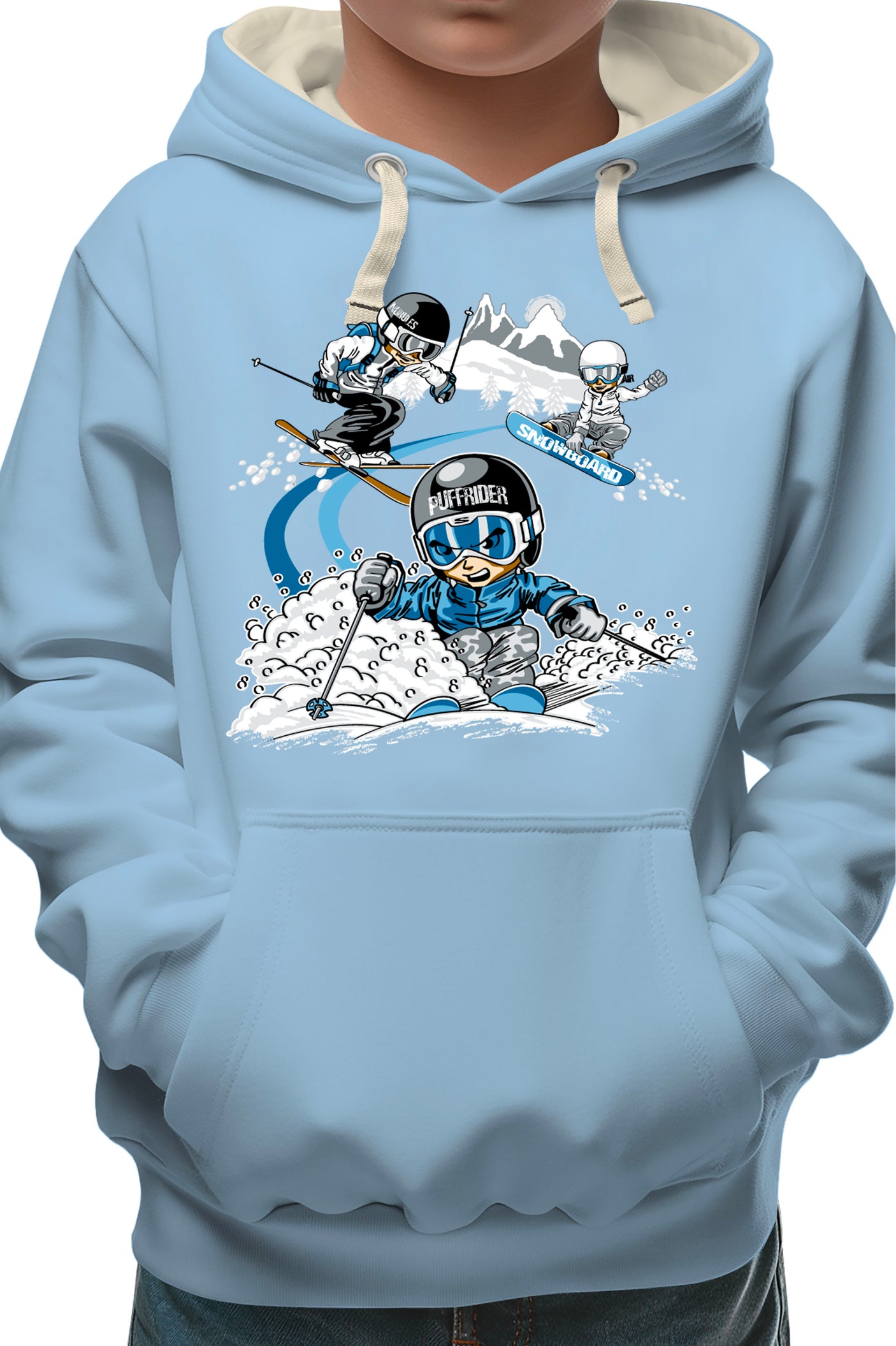 Sweat Enfant 3 garçons ski et surf