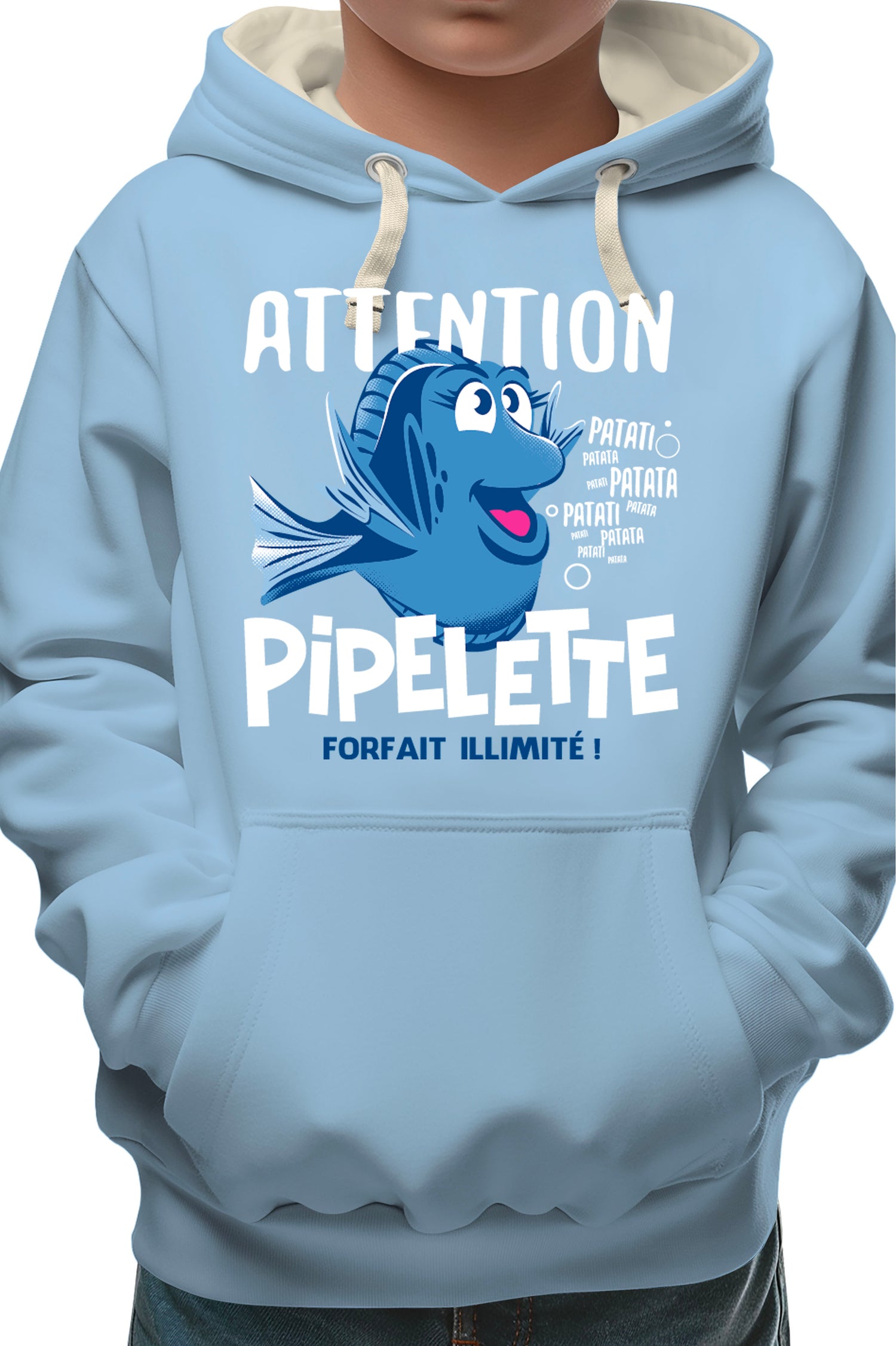 Sweat Enfant Attention poisson pipelette
