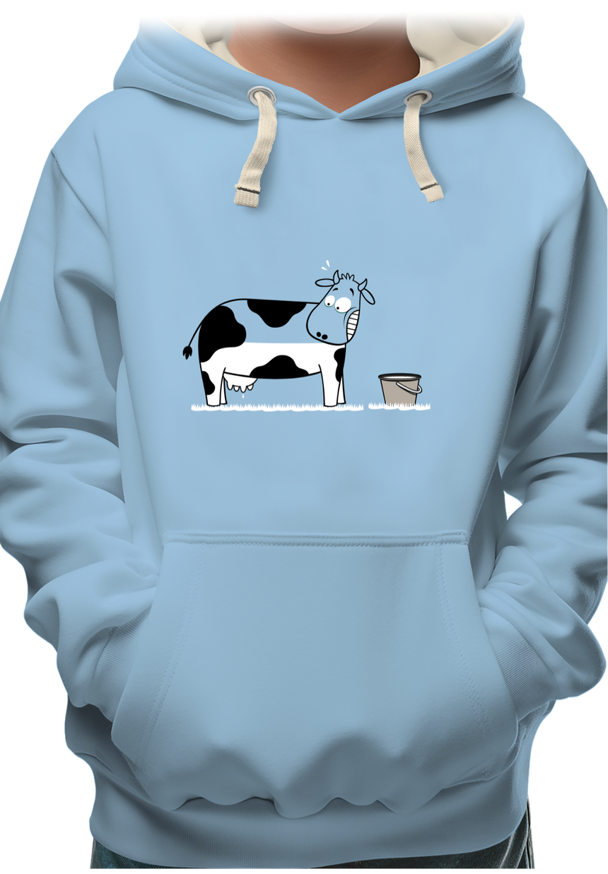 Sweat Enfant Vache à moitié pleine de lait
