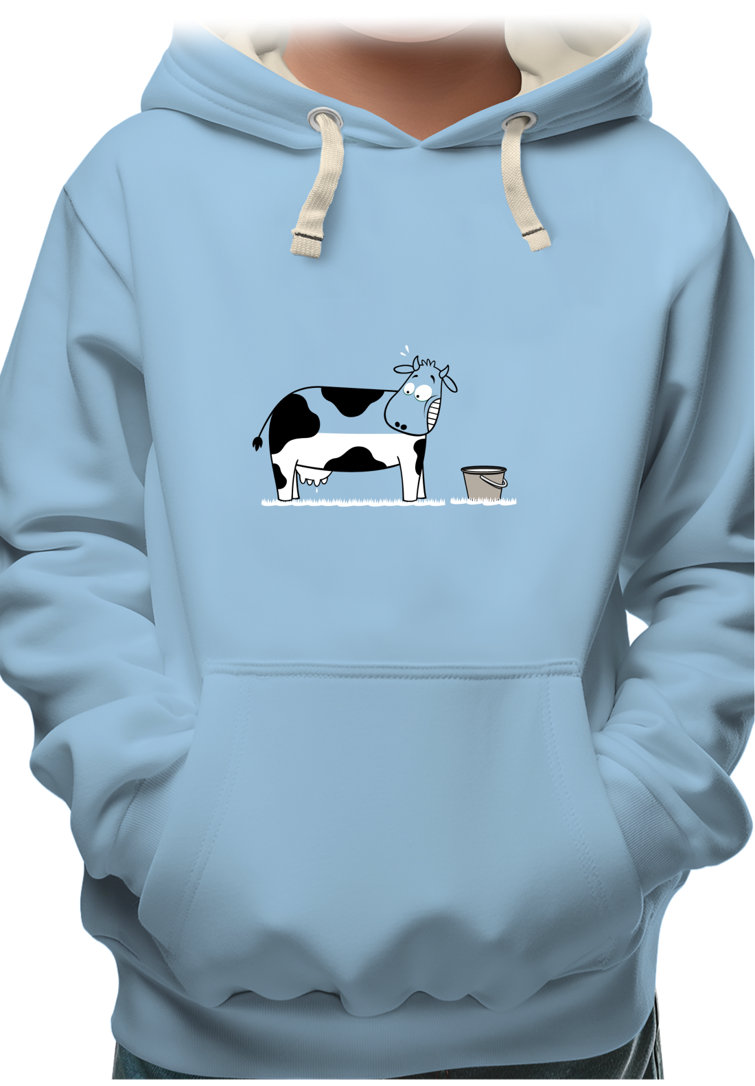 Sweat Enfant Vache à moitié pleine de lait