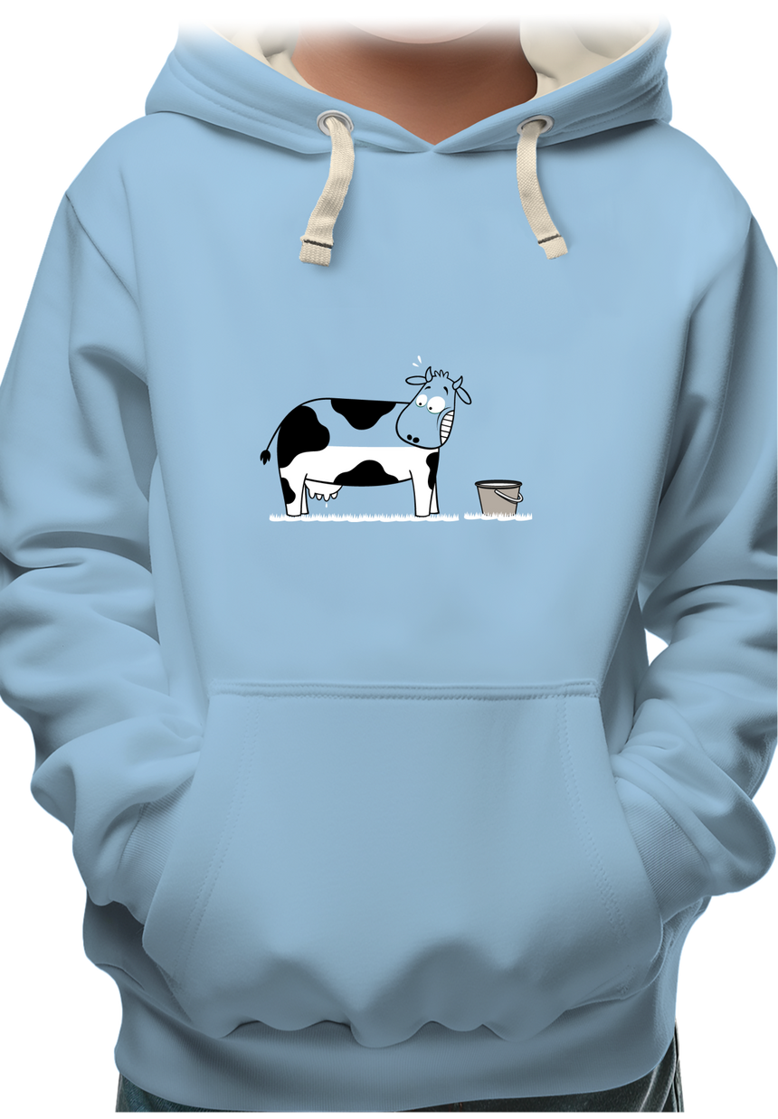 Sweat Enfant Vache à moitié pleine de lait