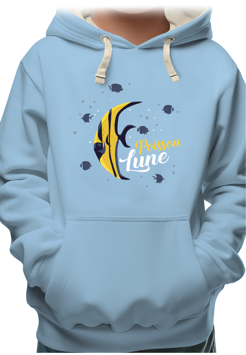 Sweat Enfant Poisson lune avec strass