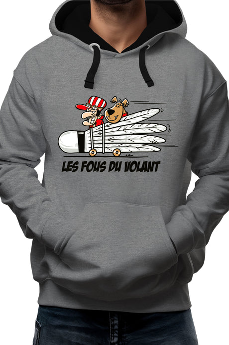 Sweat Adulte Les fous du Volant de badminton