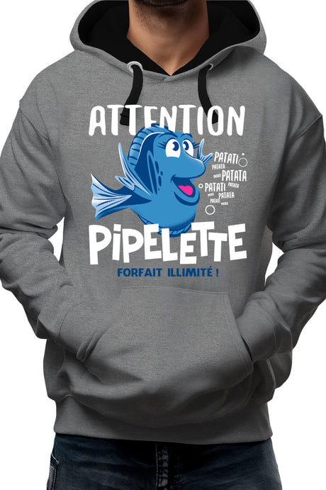 Sweat Adulte Attention poisson pipelette