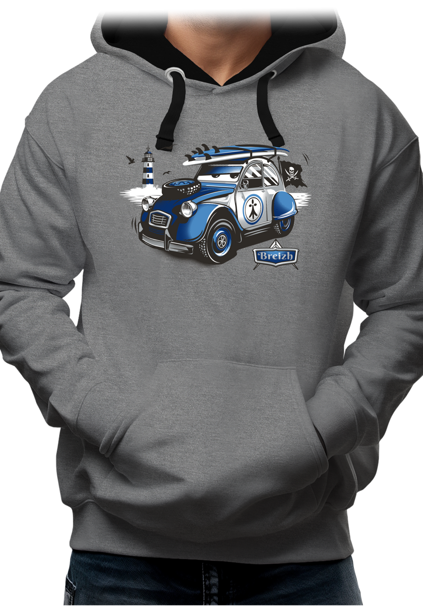 Sweat Adulte 2 cv sur la route de la Bretagne