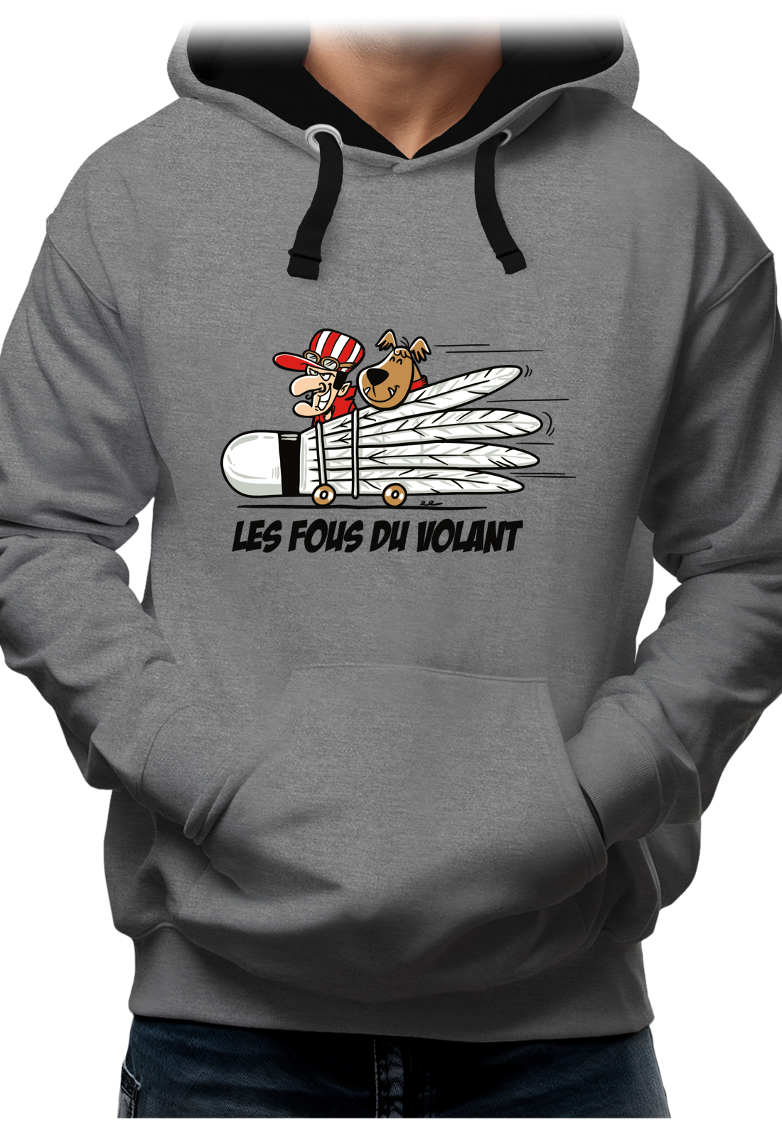 Sweat Adulte Les fous du Volant de badminton