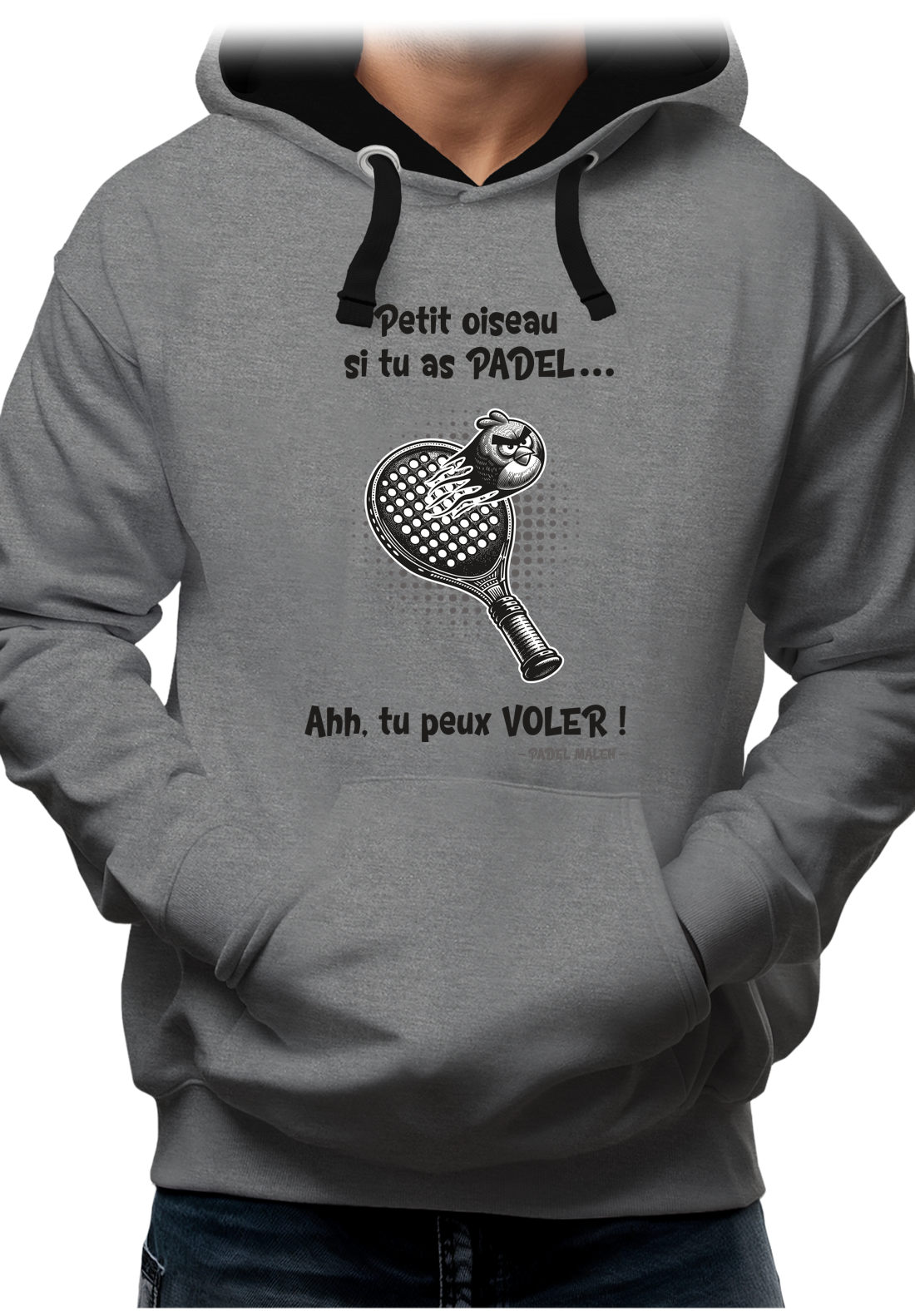 Sweat Adulte Padel avec l'oiseau énervé