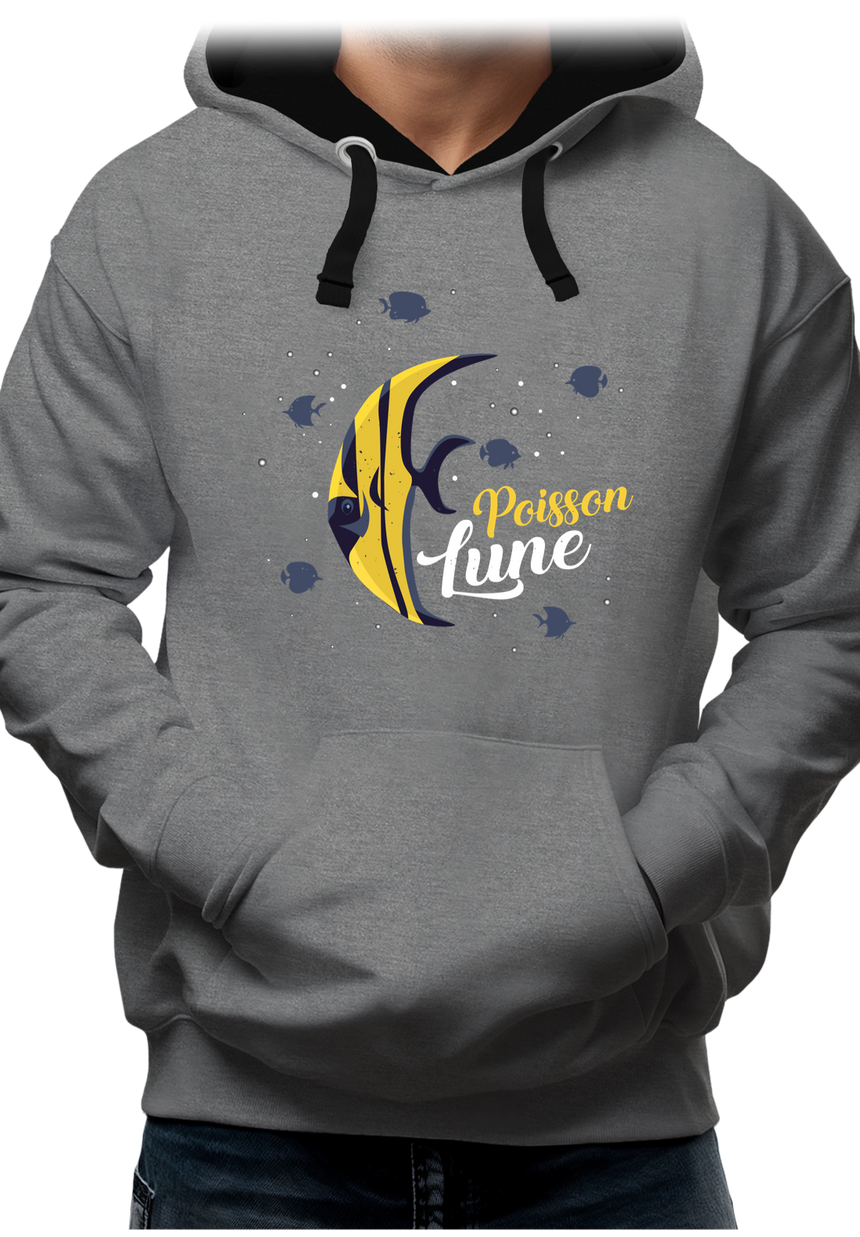 Sweat Adulte Poisson lune avec strass