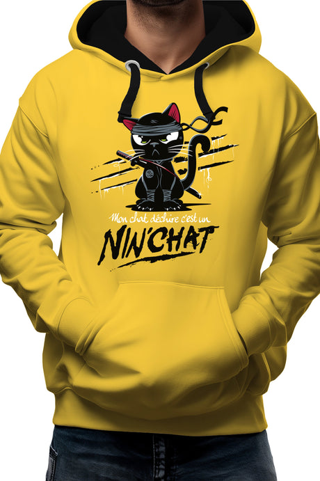 Sweat Adulte Mon chat déchire tout c'est un ninja