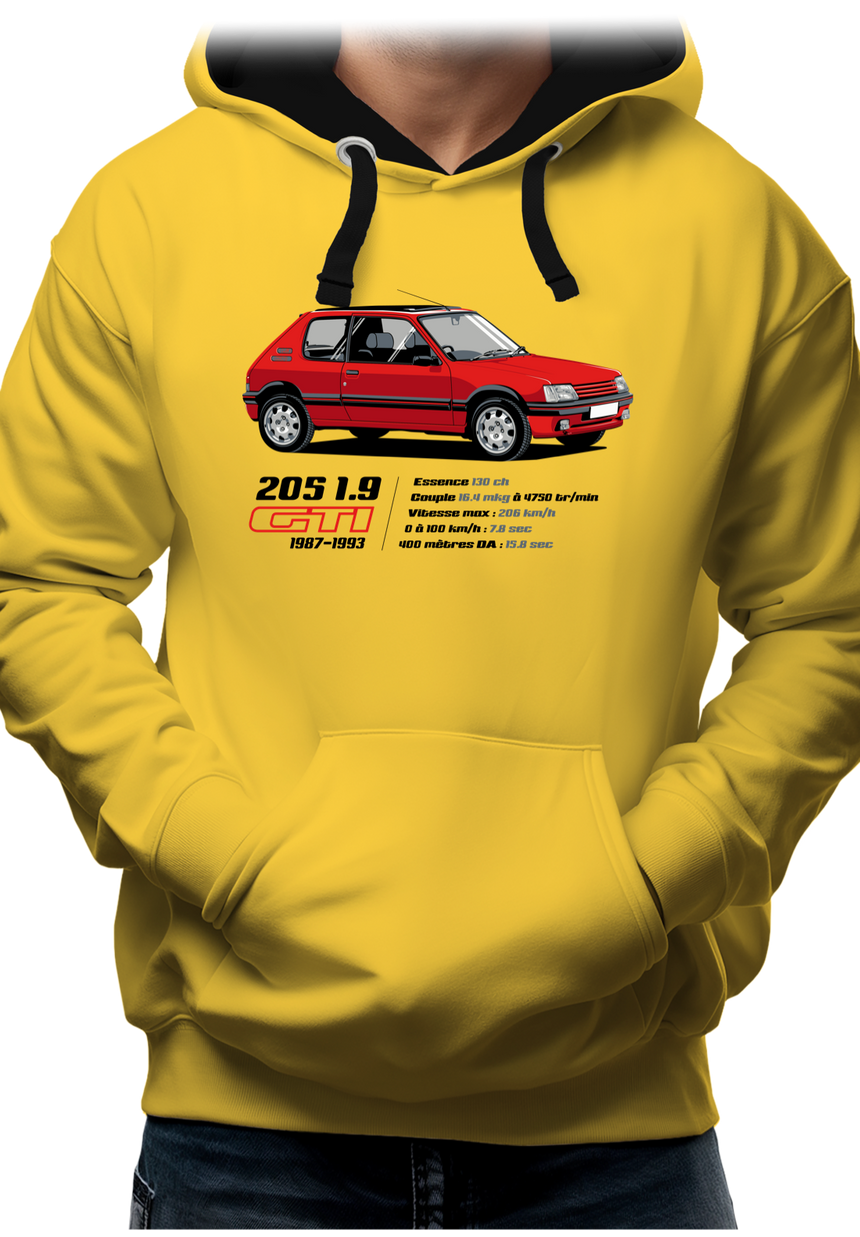 Sweat Adulte Voiture 205 1,9 GTI
