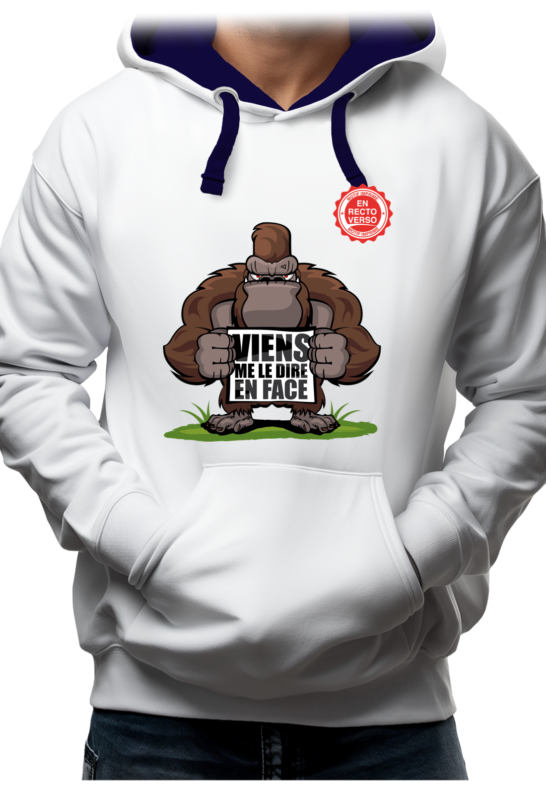 Sweat Adulte Viens me le dire en face (recto/verso)