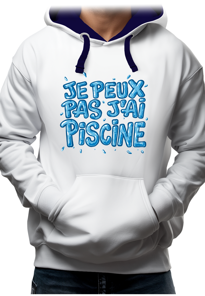 Sweat Adulte Je peux pas, j'ai piscine
