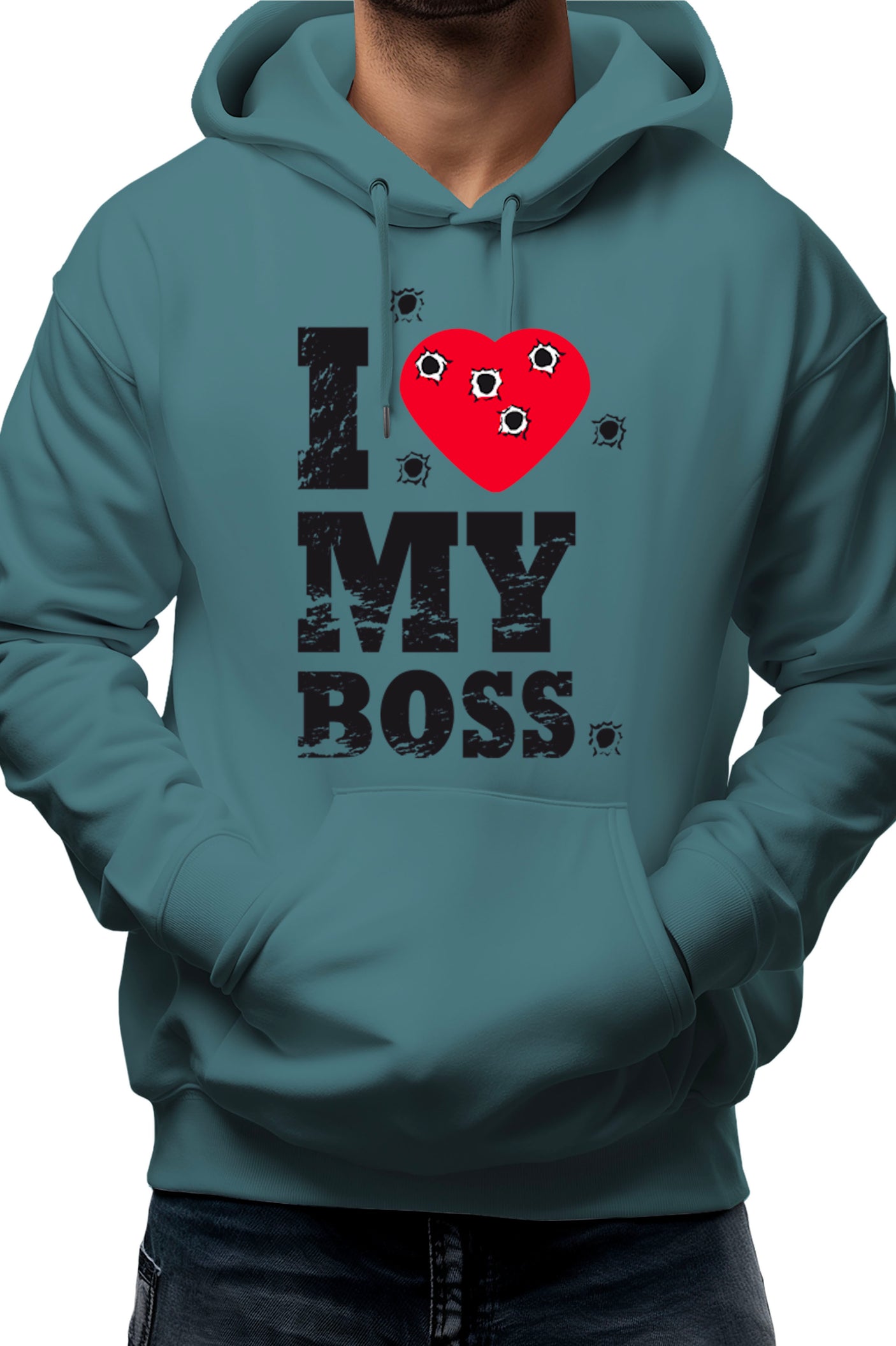 Sweat Adulte I Love My Boss cible de tire