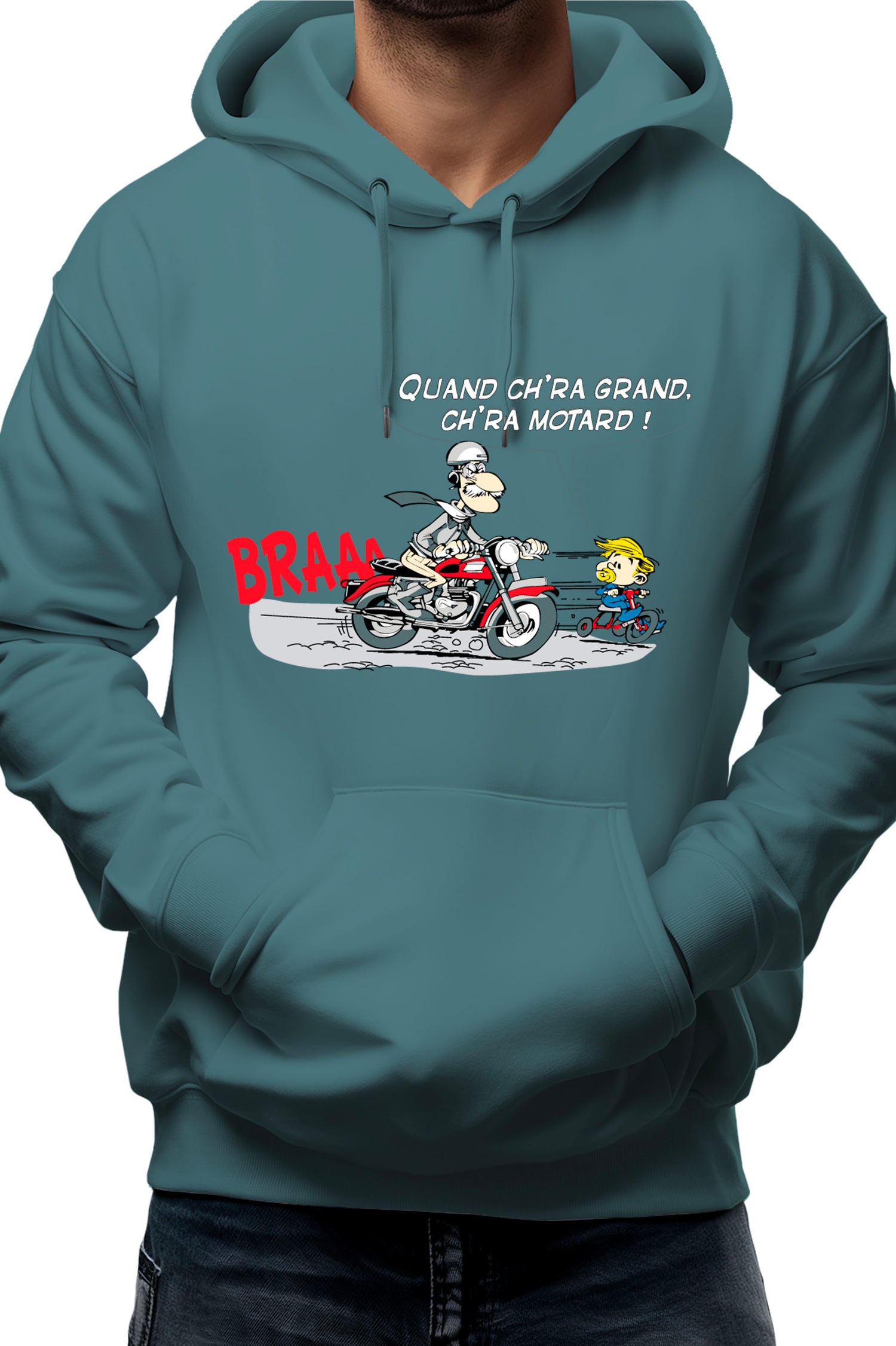 Sweat Adulte Motard transmission fils