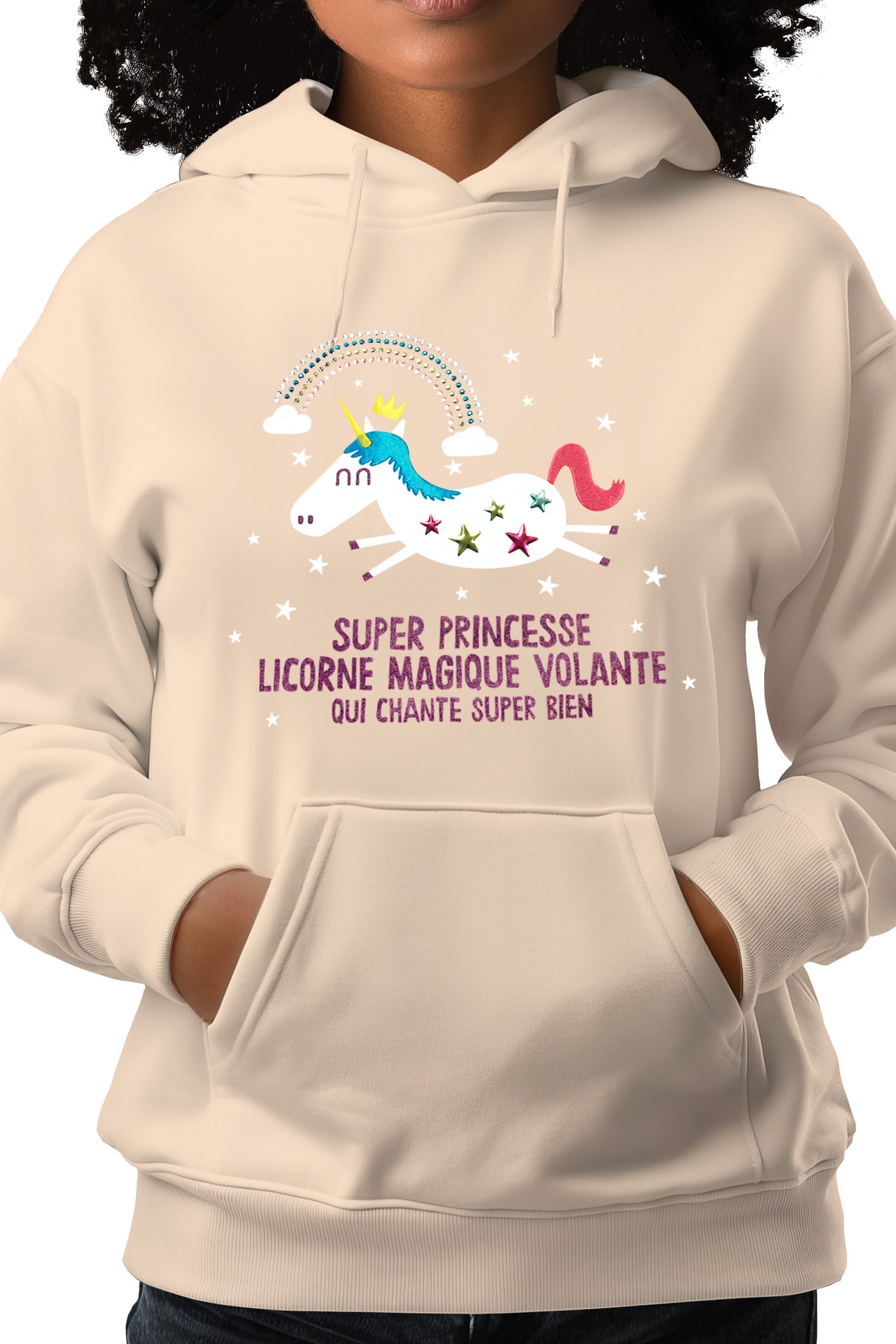 Sweat Enfant Licorne magique en strass et paillette