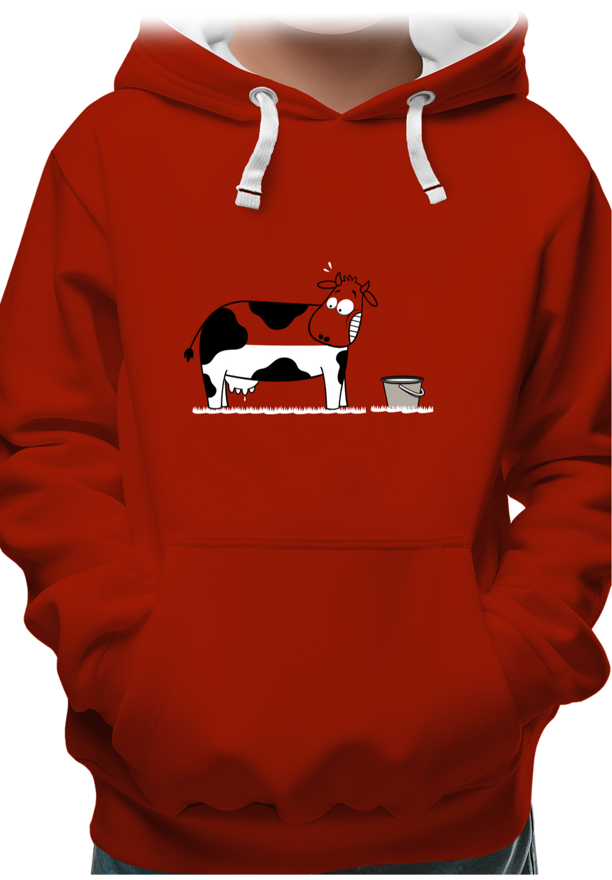 Sweat Enfant Vache à moitié pleine de lait
