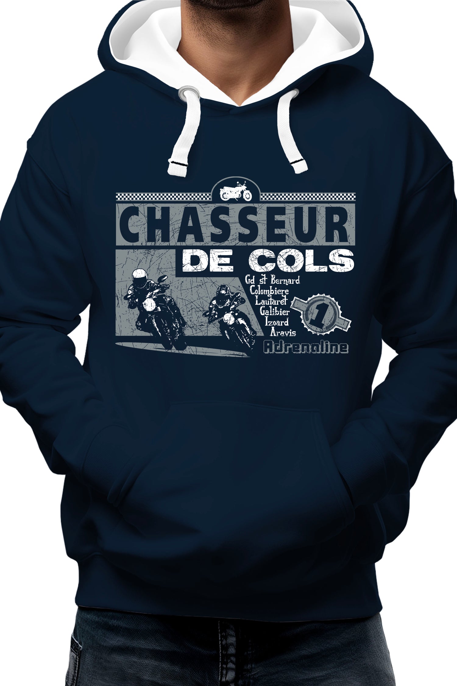 Sweat Adulte Chasseurs de cols adrenaline moto