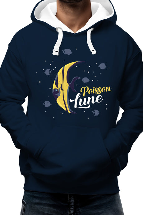 Sweat Adulte Poisson lune avec strass