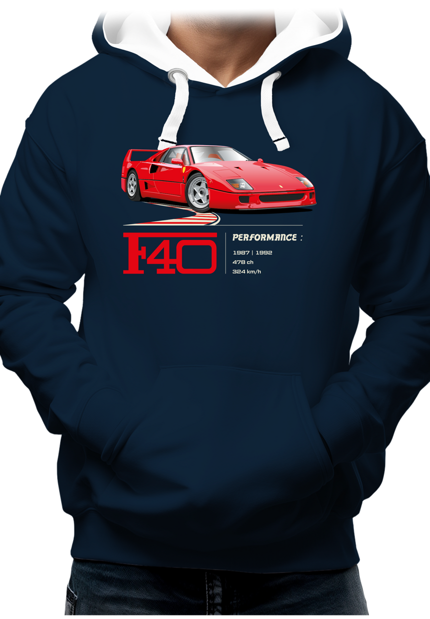 Sweat Adulte F40 le V8 iconique