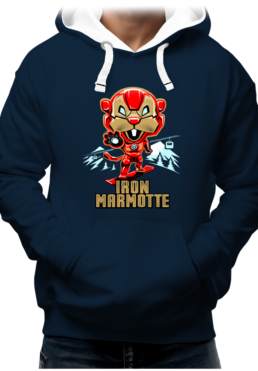 Sweat Adulte Iron Marmotte au ski