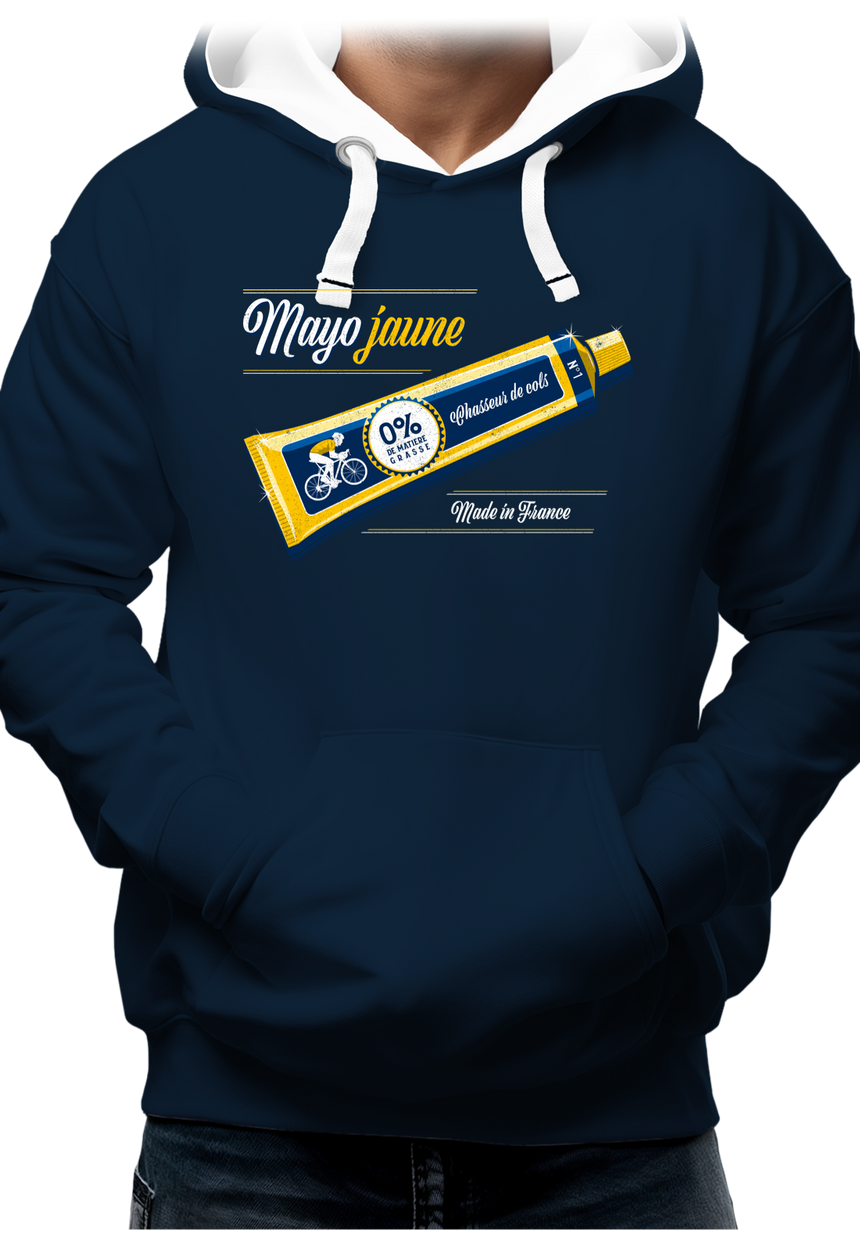 Sweat Adulte Mayo jaune en vélo