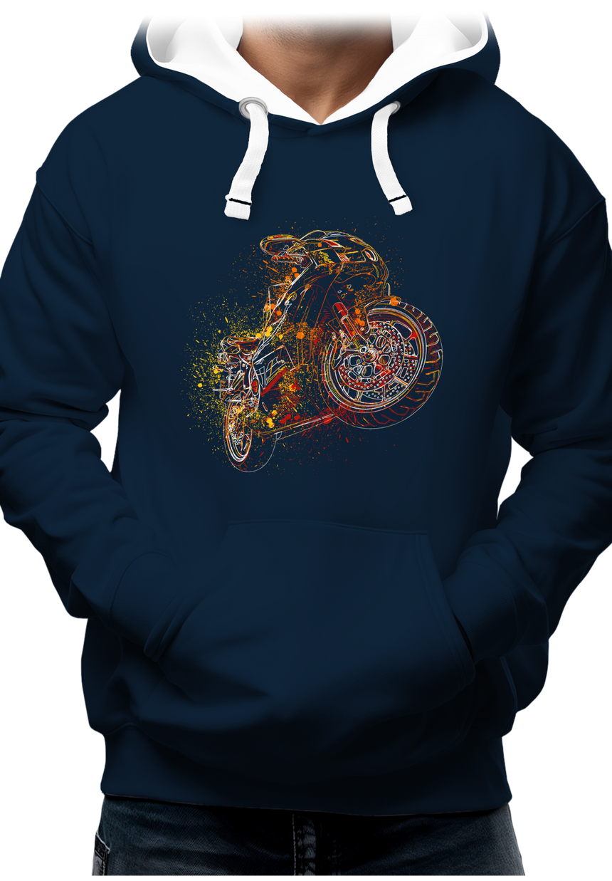 Sweat Adulte Dessin moto abstrait