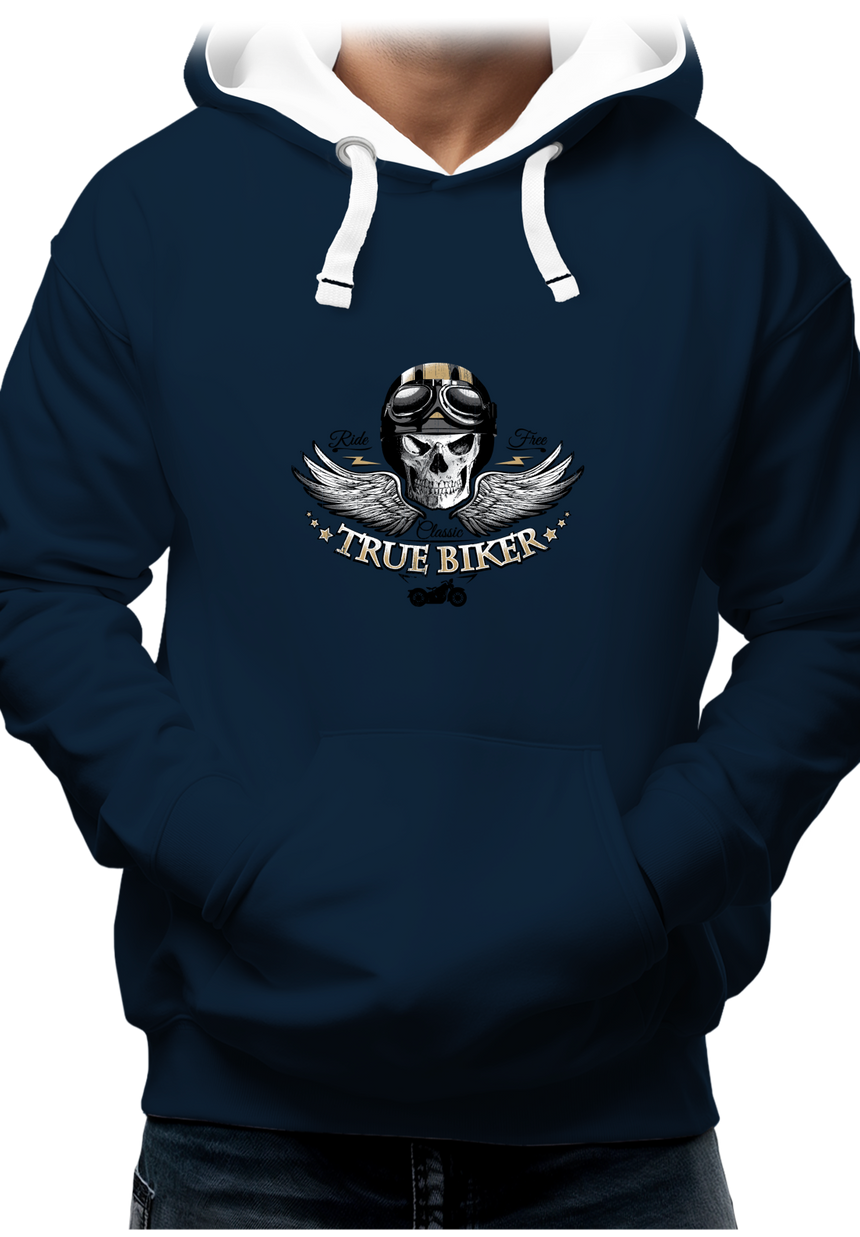 Sweat Adulte True biker tête de mort