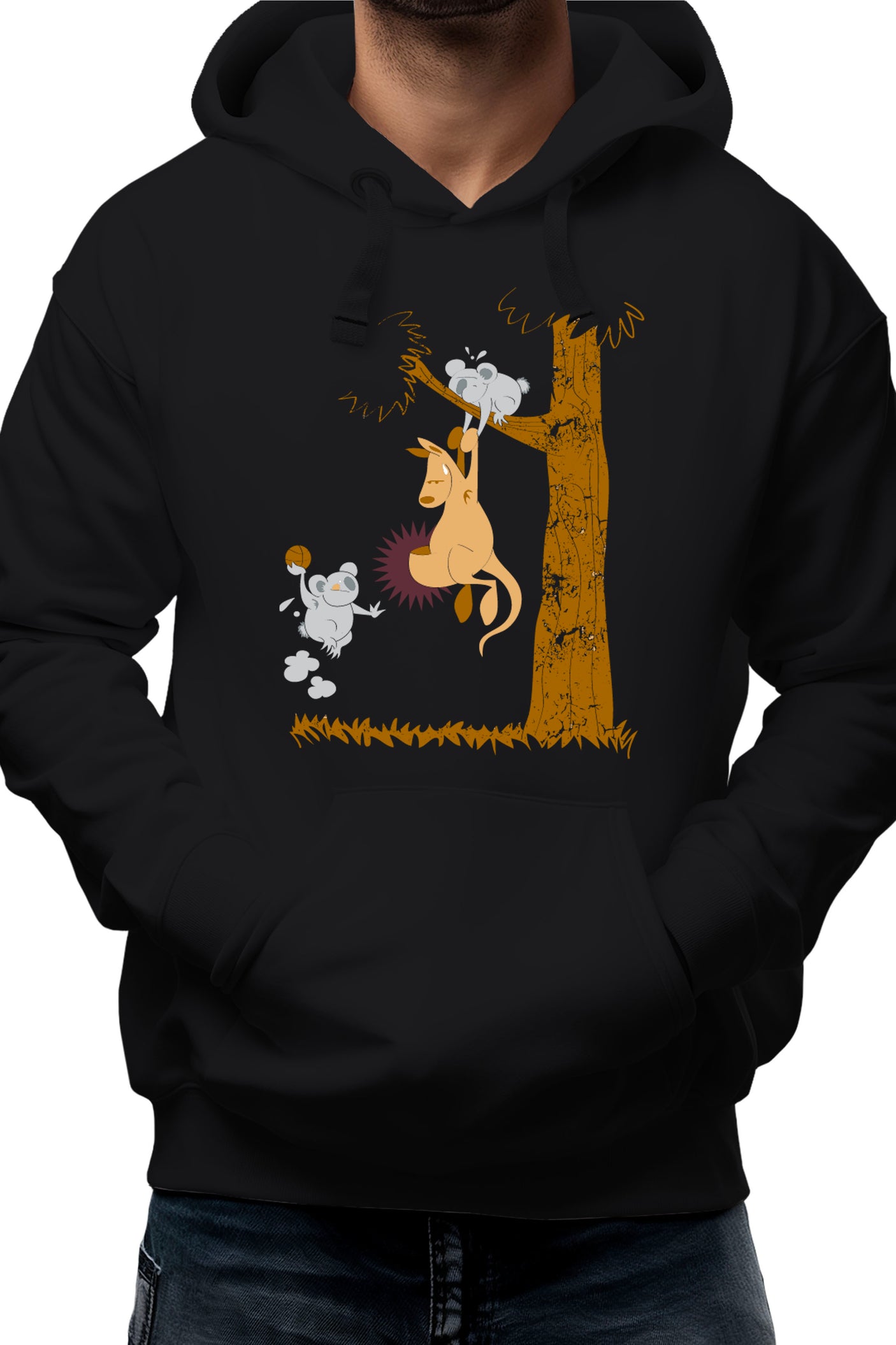 Sweat Adulte Basket kangourou et koala