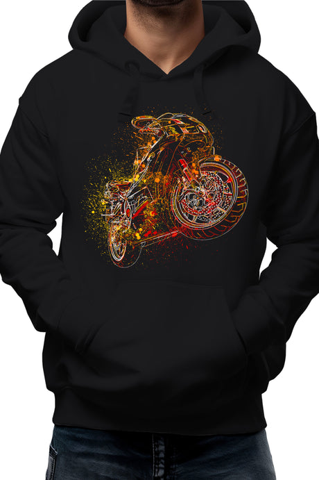 Sweat Adulte Dessin moto abstrait