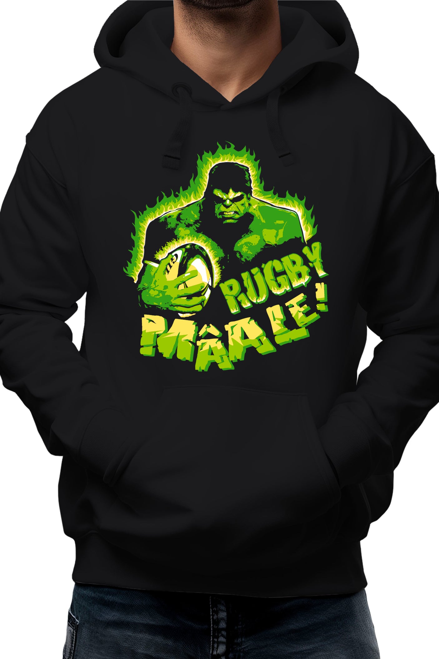 Sweat Adulte Rugbyman parodie Hulk