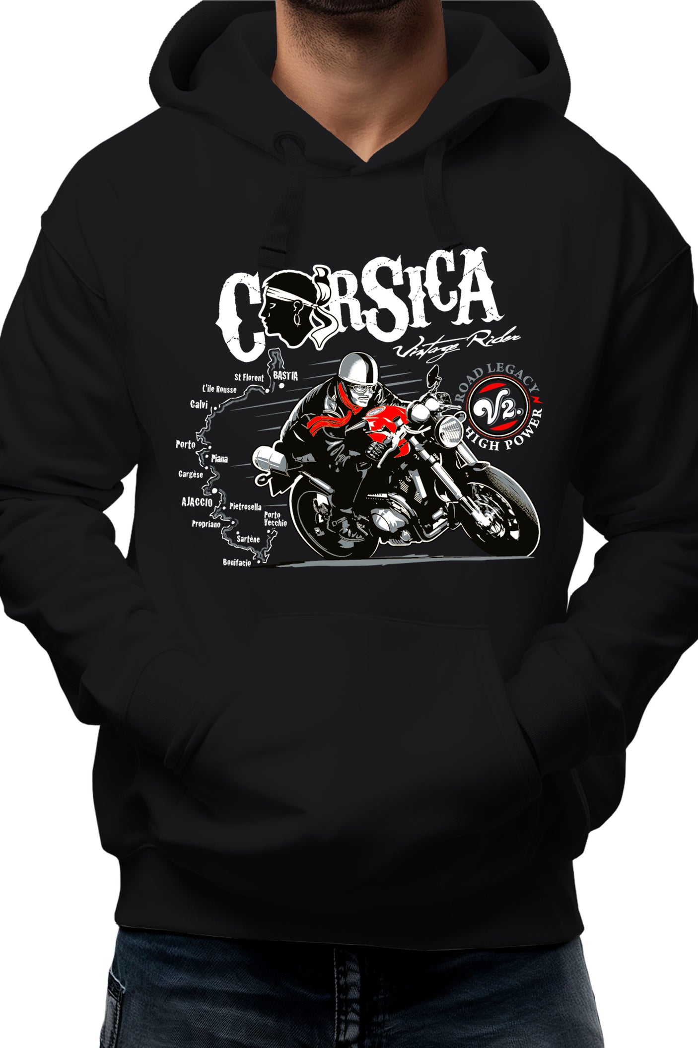 Sweat Adulte Tour de Corse en moto
