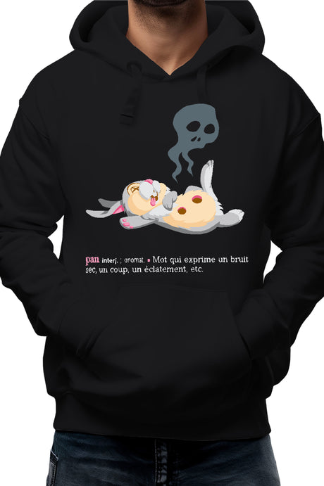 Sweat Adulte Pan ! Lapin Couche