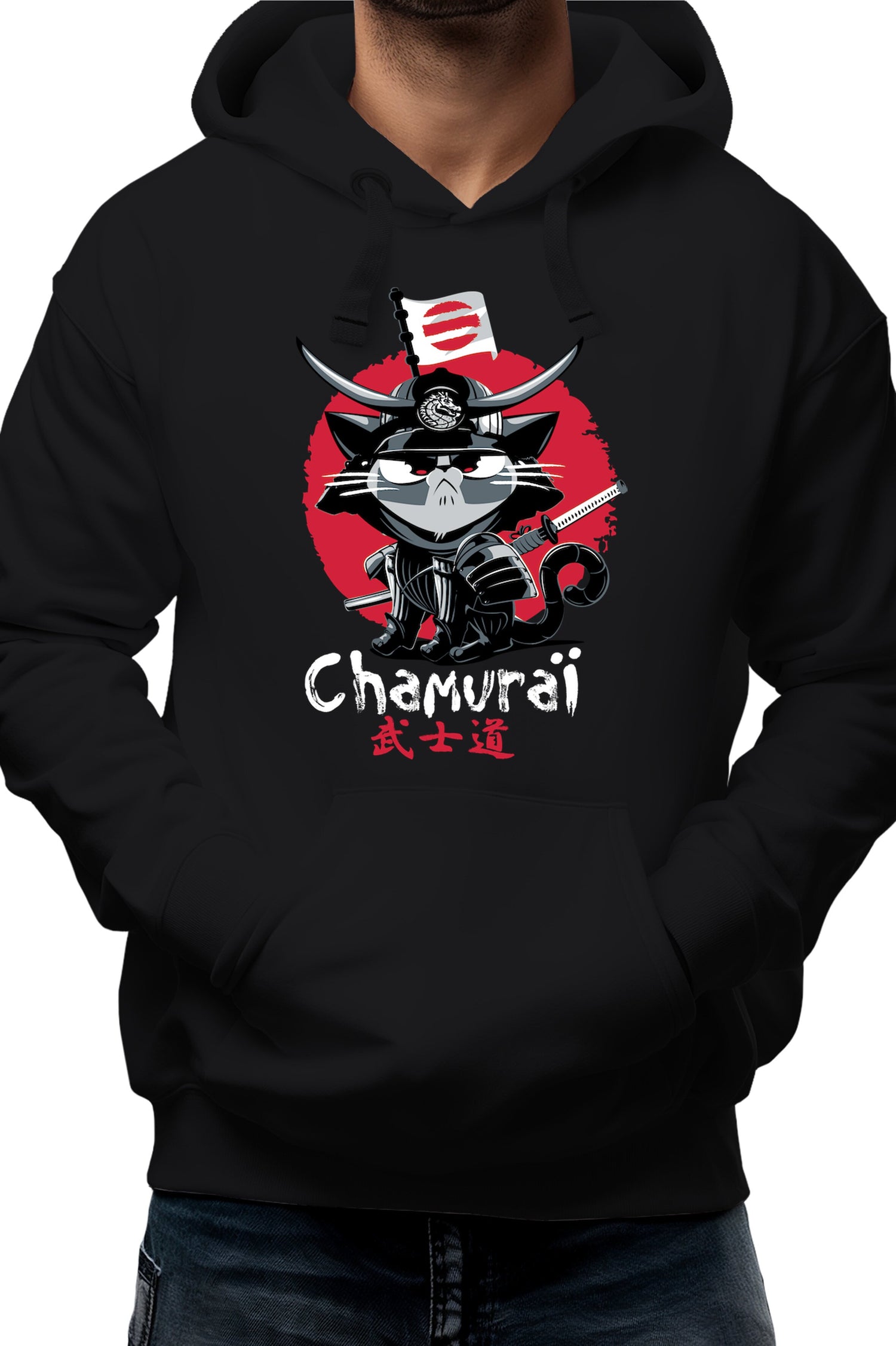 Sweat Adulte Chat en samouraï