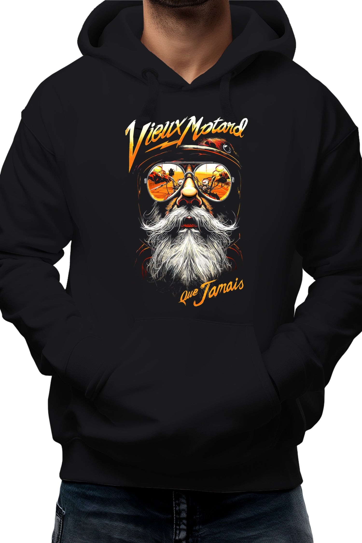 Sweat Adulte Vieux motard ... que jamais