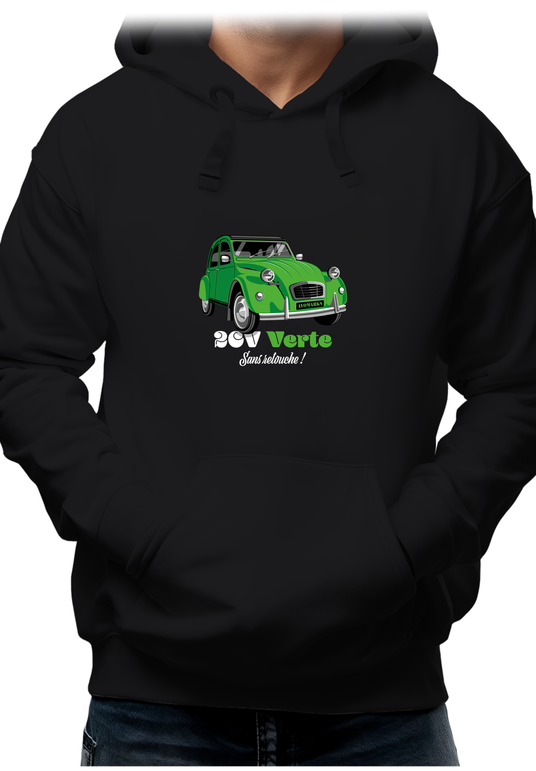 Sweat Adulte Deuch verte sans retouche