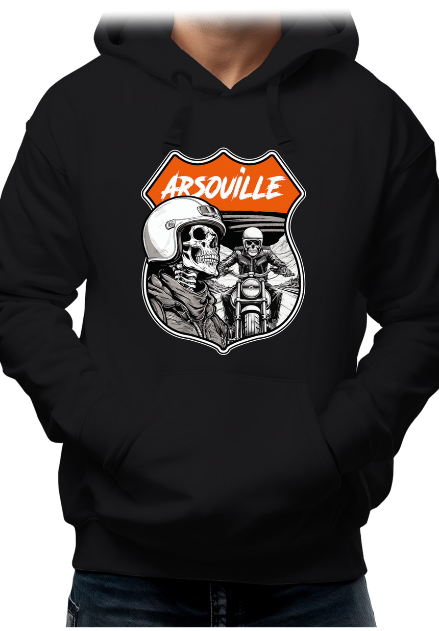 Sweat Adulte Arsouille tête de mort motard