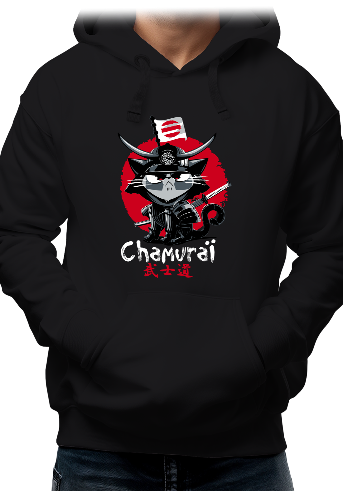 Sweat Adulte Chat en samouraï