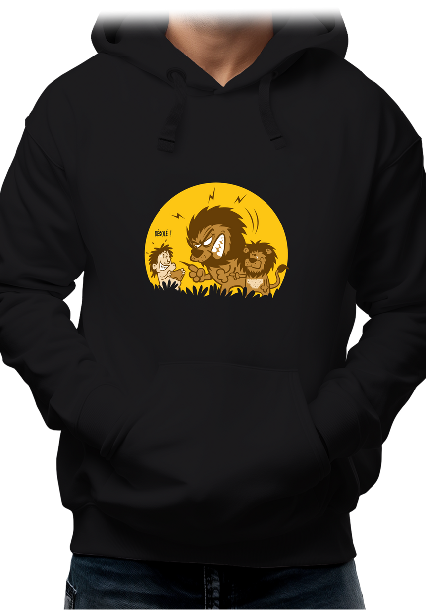 Sweat Adulte Lion et bébé dans la savane