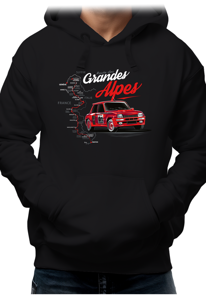 Sweat Adulte La route des grandes Alpes en voiture