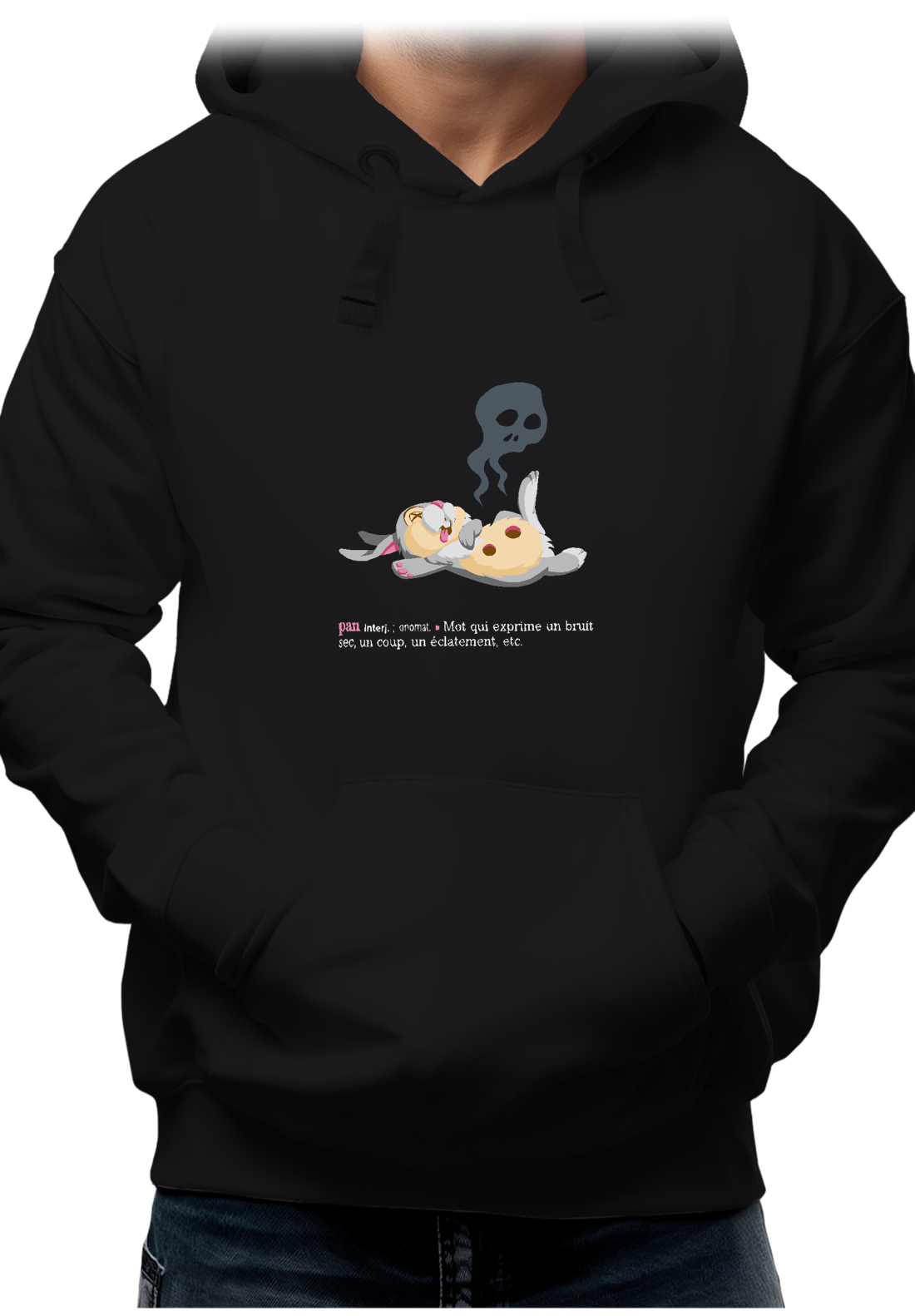 Sweat Adulte Pan ! Lapin Couché