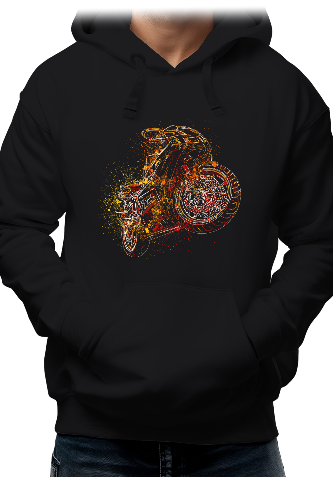 Sweat Adulte Dessin moto abstrait